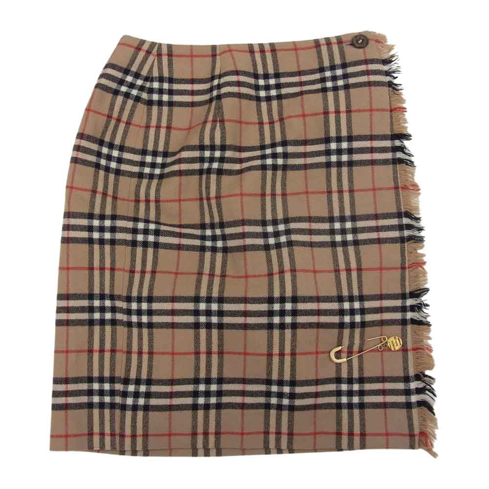 BURBERRY バーバリー Burberrys バーバリーズ ノバチェック スカート ピン付 オールド ベージュ系 7【中古】