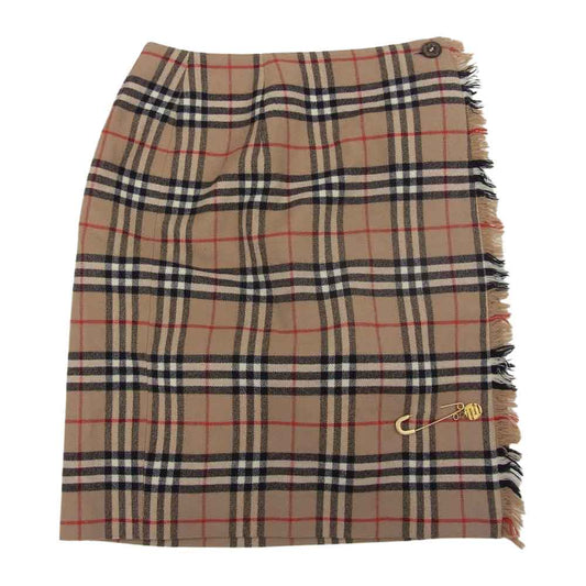 BURBERRY バーバリー Burberrys バーバリーズ ノバチェック スカート ピン付 オールド ベージュ系 7【中古】