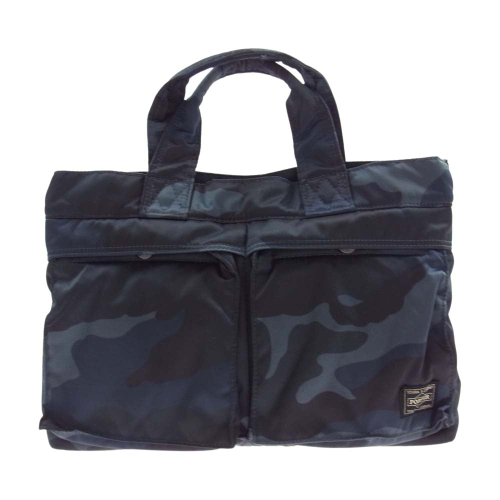 PORTER ポーター カモ柄 ミニ ボストン ハンドバッグ トートバッグ ダークネイビー系【中古】