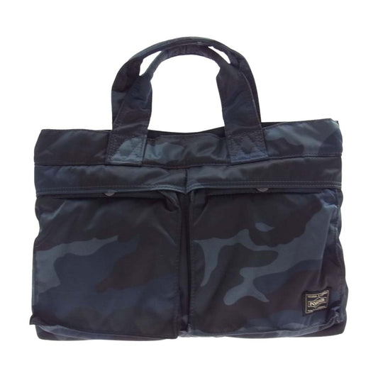 PORTER ポーター カモ柄 ミニ ボストン ハンドバッグ トートバッグ ダークネイビー系【中古】