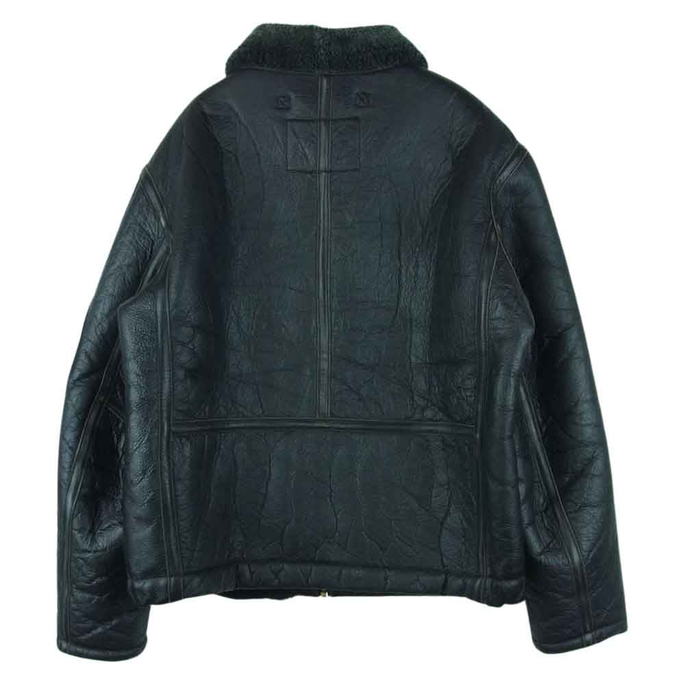 モーガン メンフィスベル ボア シープスキン 羊革 ムートン レザー ジャケット ブラック系 M【中古】
