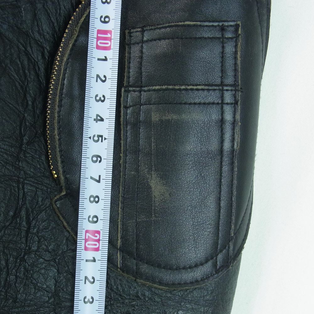 モーガン メンフィスベル ボア シープスキン 羊革 ムートン レザー ジャケット ブラック系 M【中古】