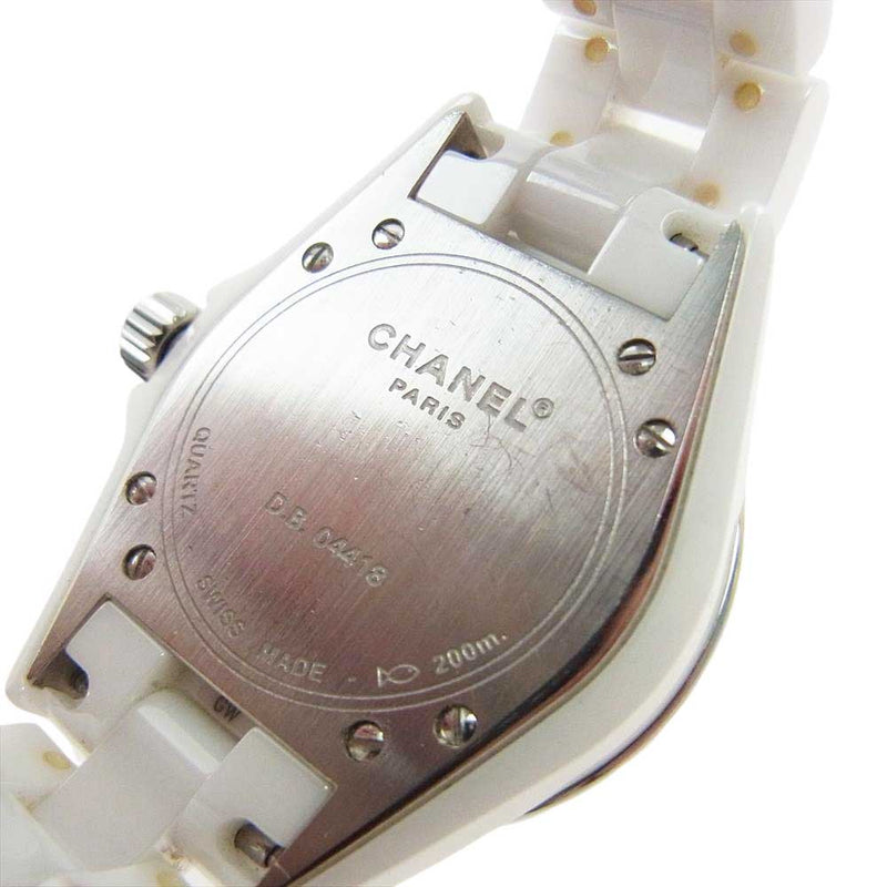 CHANEL シャネル J12 12PD ダイヤ 白文字盤 ホワイトセラミック クォーツ 腕時計 ウォッチ ホワイト系【中古】