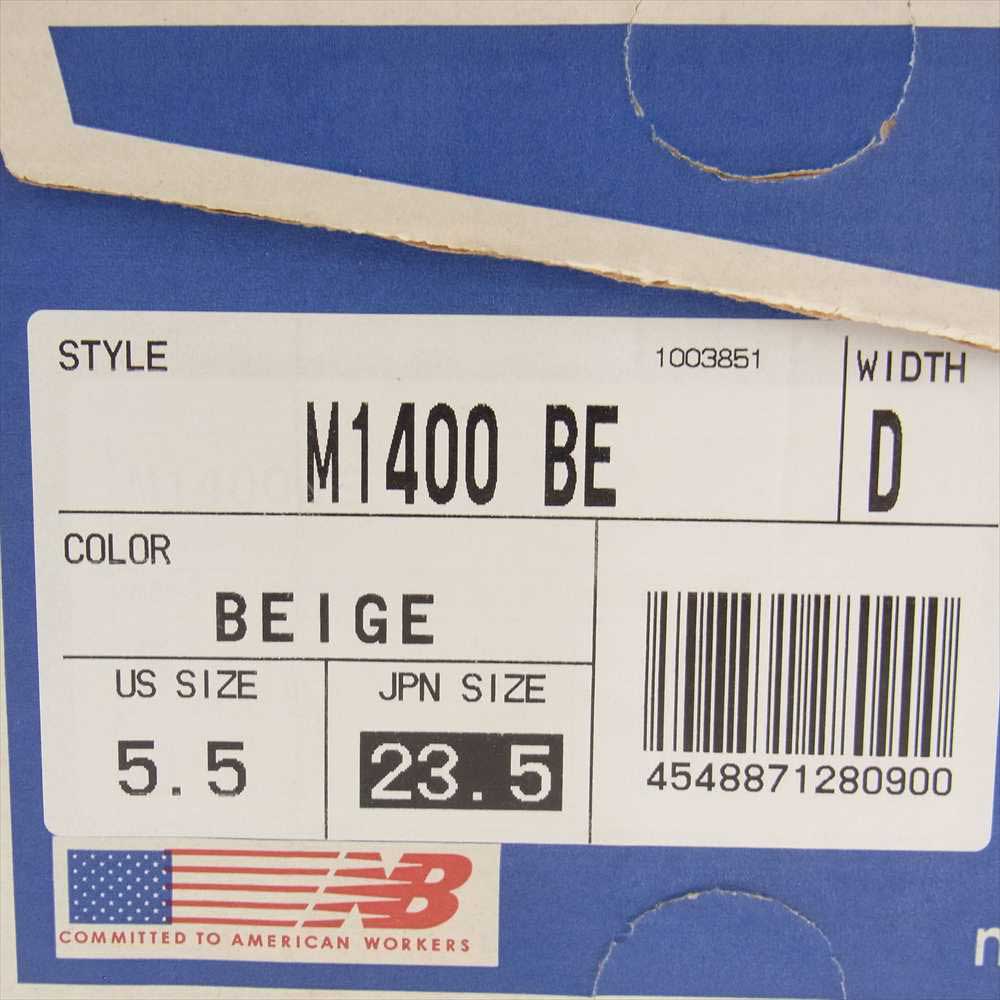 NEW BALANCE ニューバランス M1400 BE USA製 スエード ローカット スニーカー ベージュ系 23.5cm【中古】