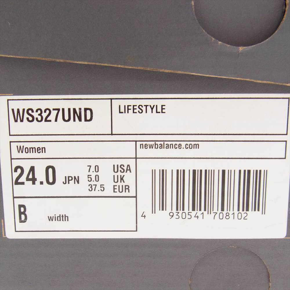 NEW BALANCE ニューバランス WS327UND UN-DYED COLLECTION スエード ローカット スニーカー グレー系 24.0cm【中古】