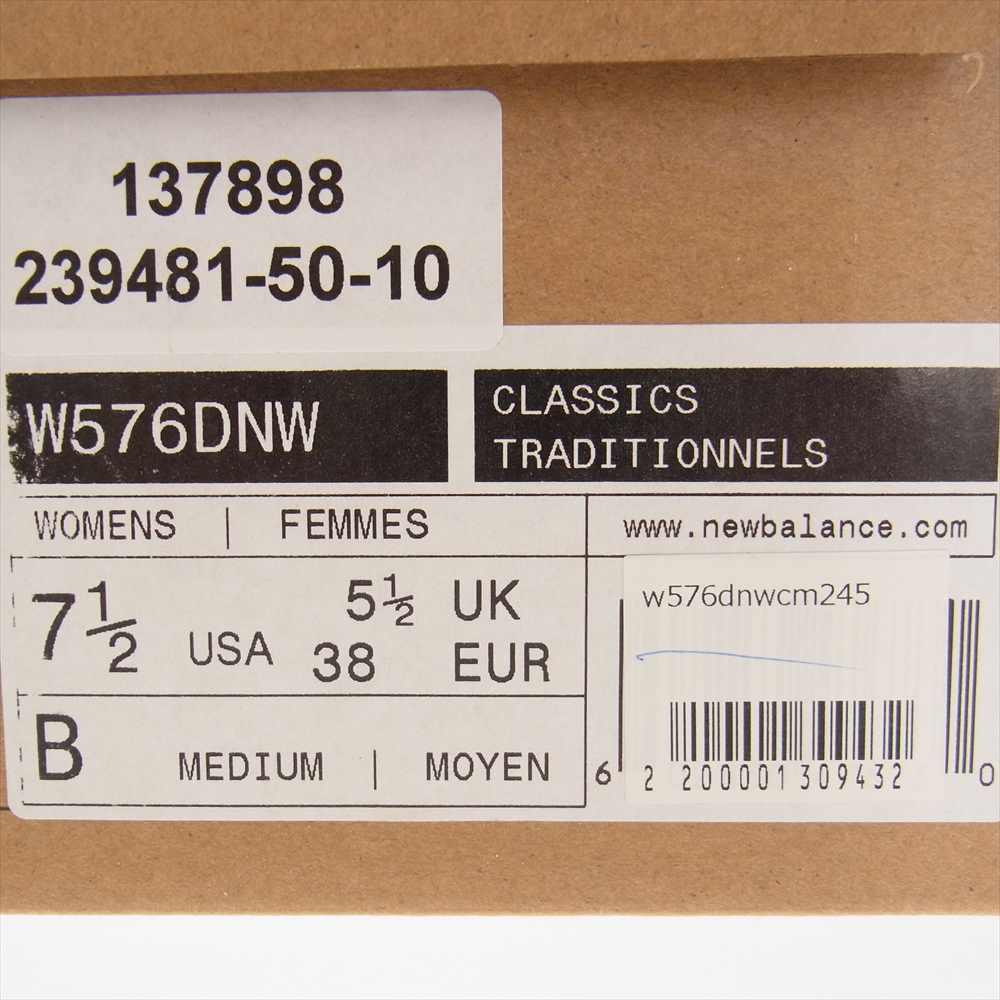 NEW BALANCE ニューバランス W576DNW 英国製 スエード ローカット スニーカー ブラック系 USA7.5【中古】
