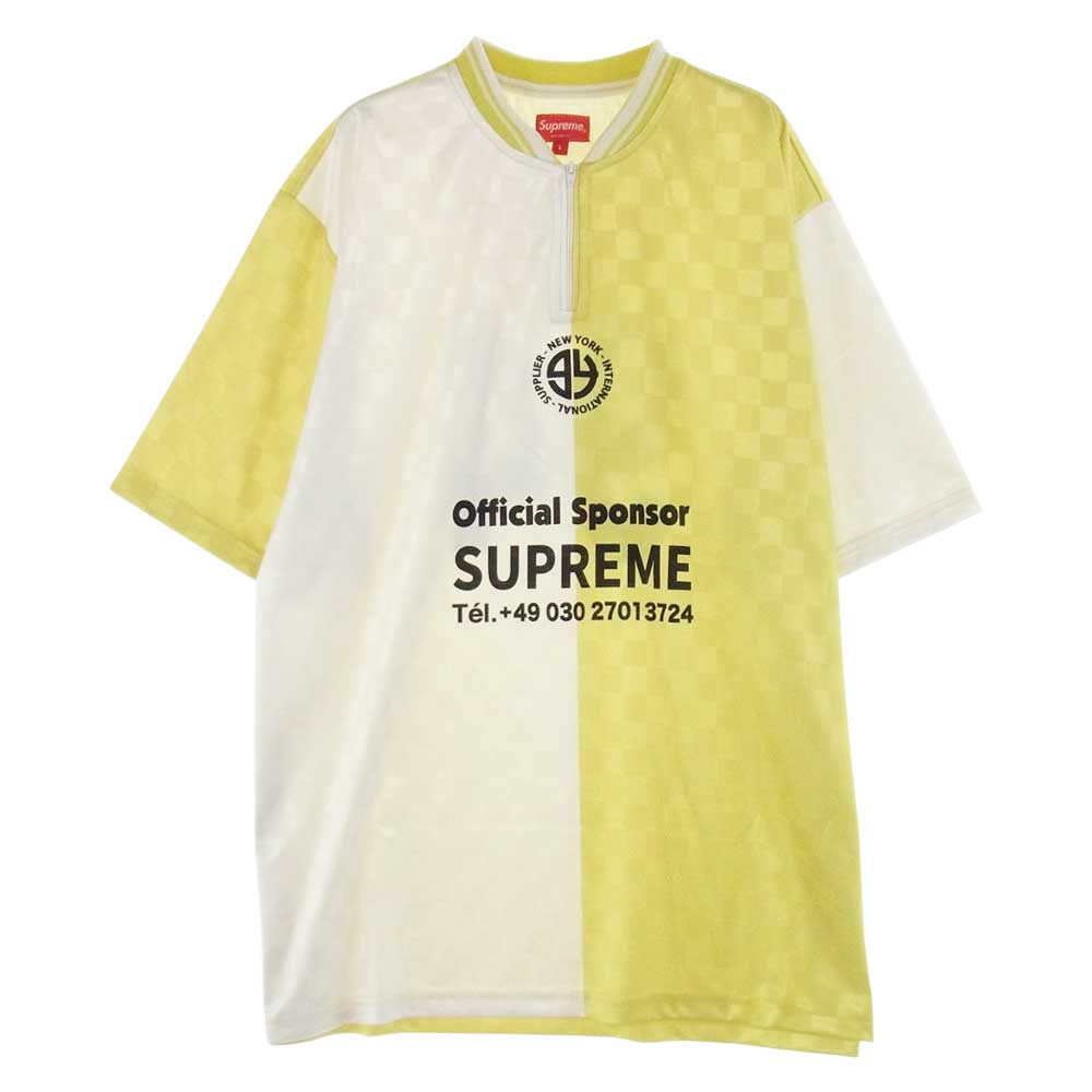 Supreme シュプリーム 22FW Split Soccer Jersey ゲーム シャツ 半袖  ホワイト系 イエロー系 L【美品】【中古】
