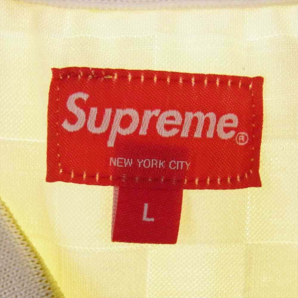 Supreme シュプリーム 22FW Split Soccer Jersey ゲーム シャツ 半袖  ホワイト系 イエロー系 L【美品】【中古】