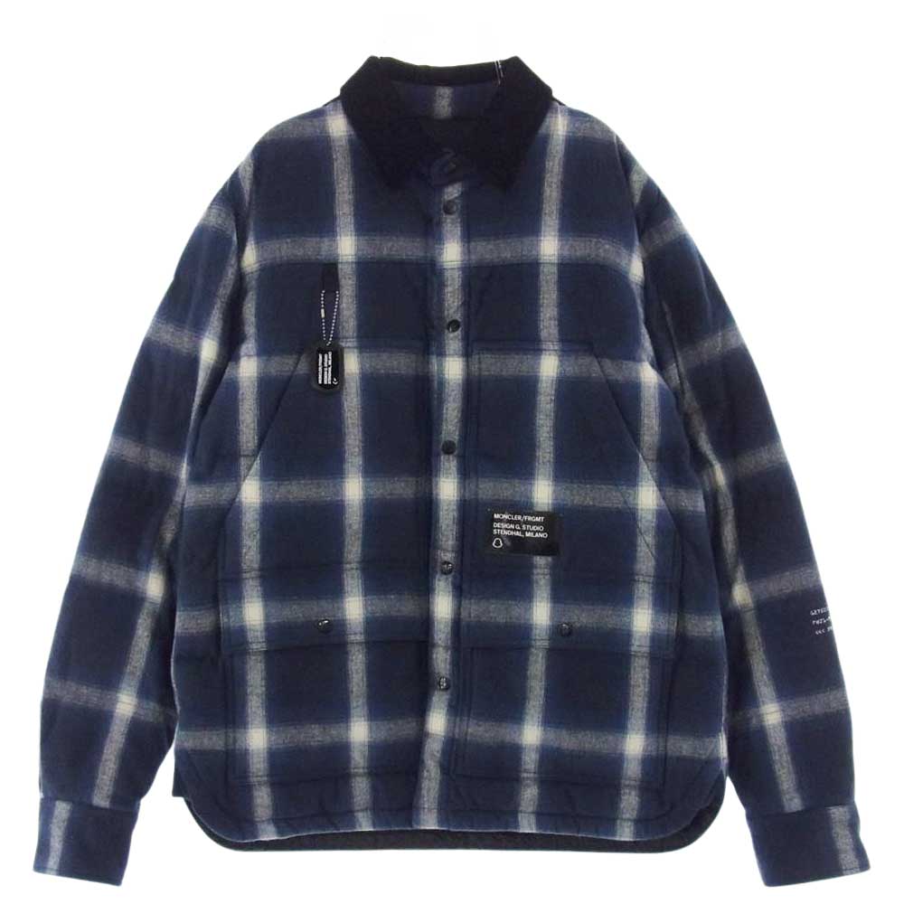 MONCLER モンクレール Frgmt Hiroshi Fujiwara フラグメント Morany チェック ネイビー系 1【新古品】【未使用】【中古】