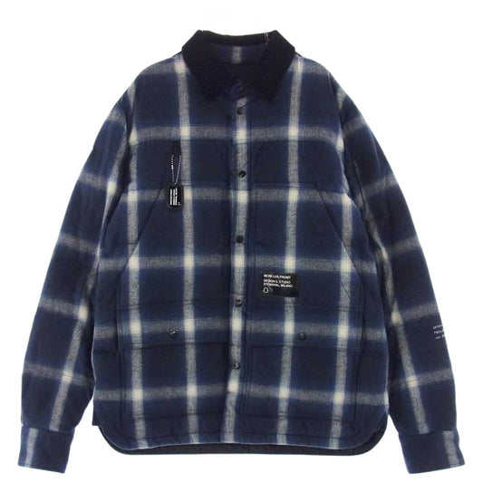 MONCLER モンクレール Frgmt Hiroshi Fujiwara フラグメント Morany チェック ネイビー系 1【新古品】【未使用】【中古】