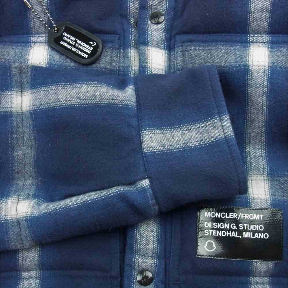 MONCLER モンクレール Frgmt Hiroshi Fujiwara フラグメント Morany チェック ネイビー系 1【新古品】【未使用】【中古】