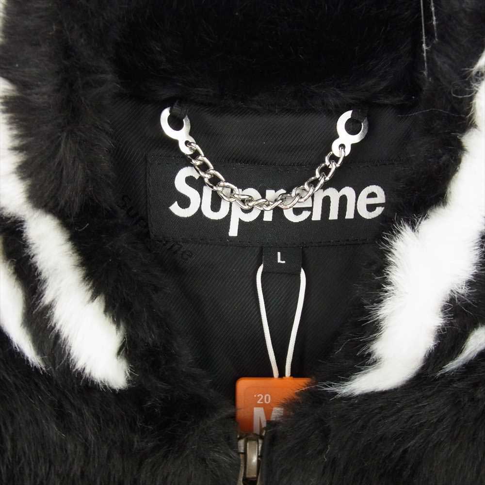 Supreme シュプリーム 20SS Faux Fur Varsity Jacket フェイク ファー バーシティ ベースボール ジャケット ブラック系 L【極上美品】【中古】