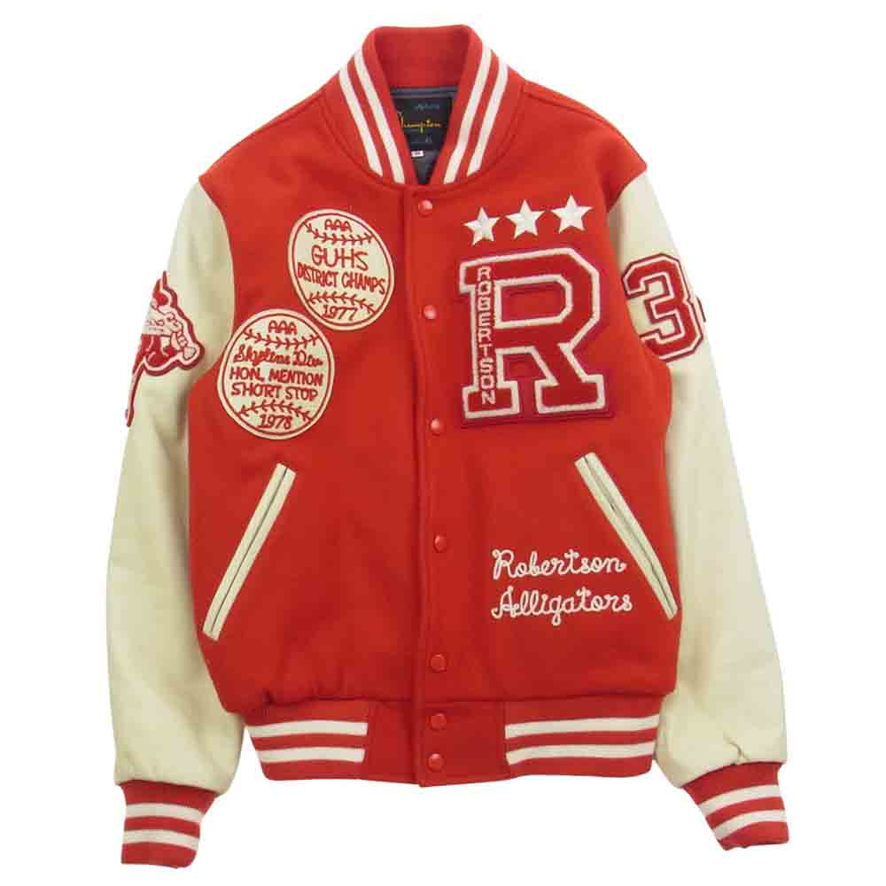 Champion チャンピオン ランタグ 復刻 袖レザー スタジャン スタジアムジャケット アワード ジャケット レッド系 M【中古】