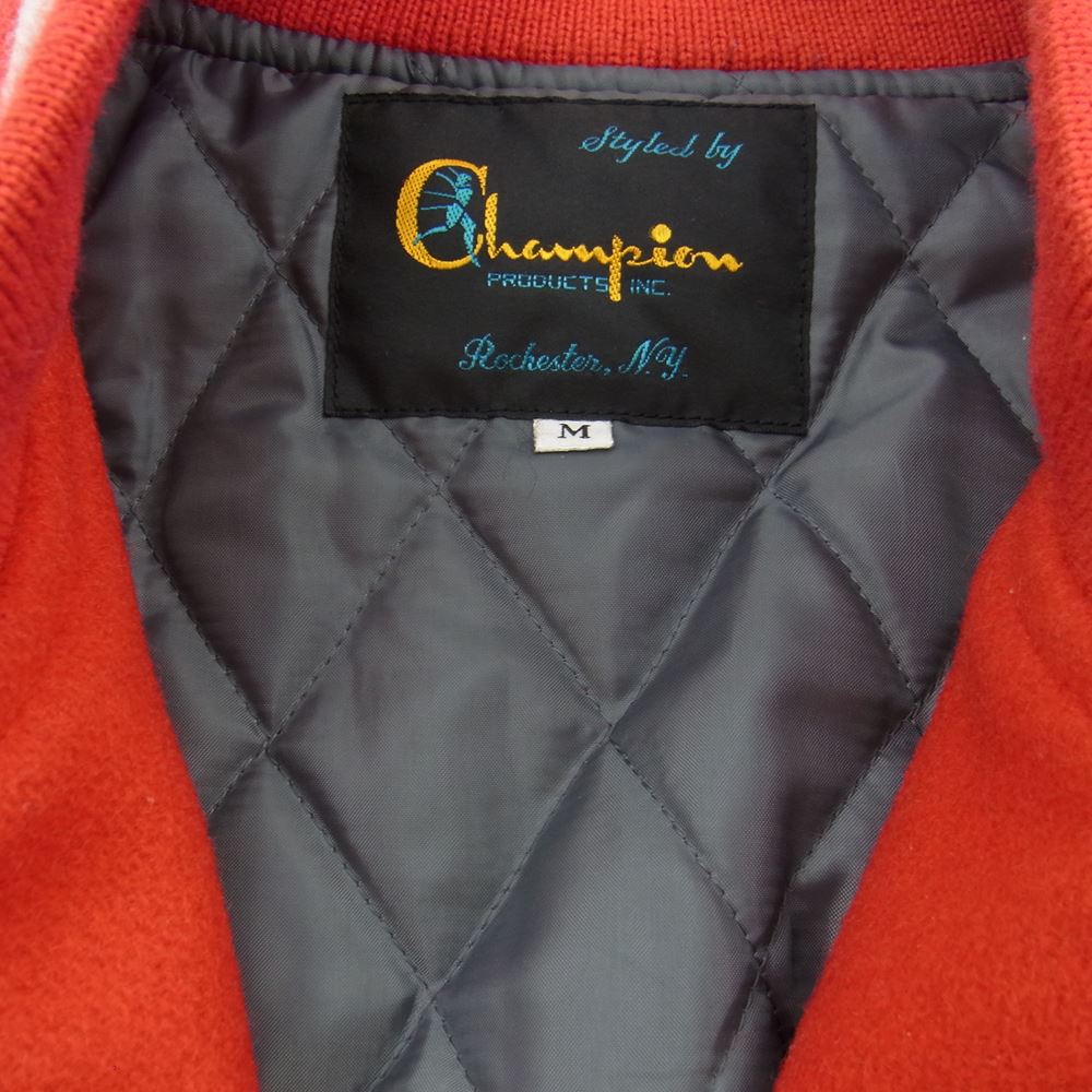 Champion チャンピオン ランタグ 復刻 袖レザー スタジャン スタジアムジャケット アワード ジャケット レッド系 M【中古】