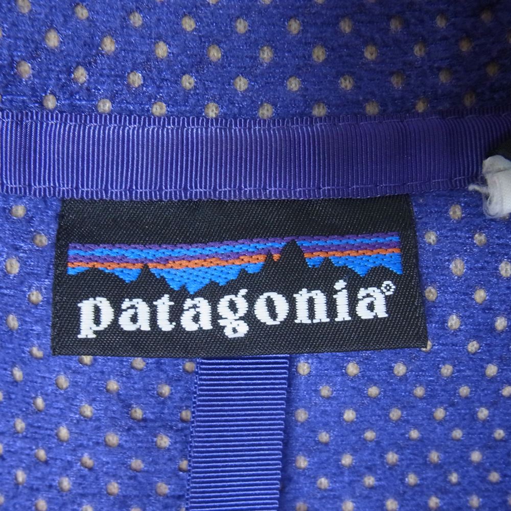 patagonia パタゴニア 90s USA製 雪無し チンフラップ ベビーレトロ カーディガン フリース ジャケット ナチュラル パープル ベージュ系 M【中古】