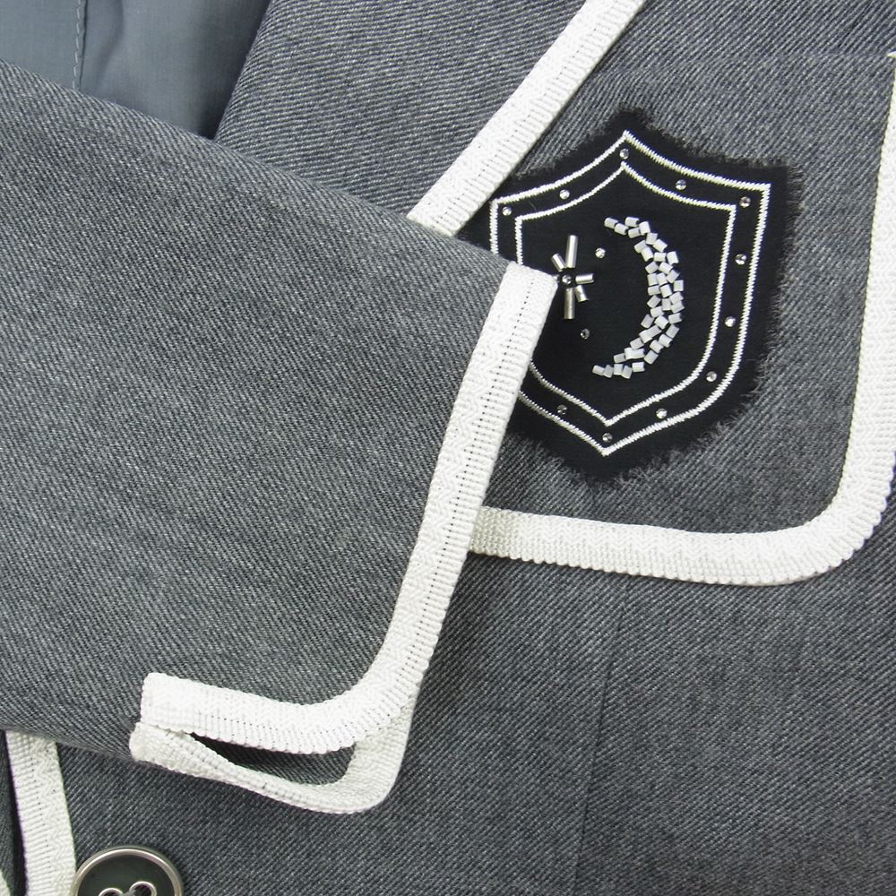 ミスアシダ CJ8511 ジュンアシダ 羊毛 ブレザー パイピング ジャケット ショーツ ハーフパンツ セットアップ グレー系 9【中古】