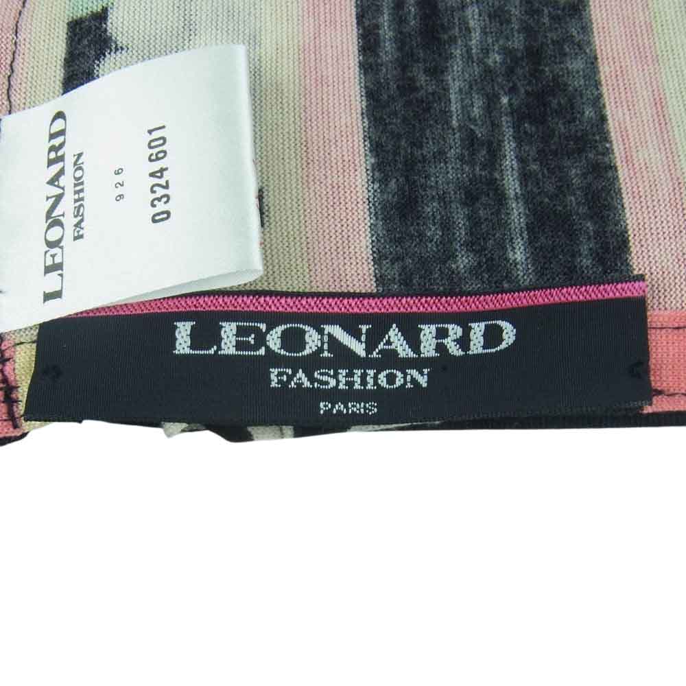 LEONARD レオナール FASHION ファッション フラワー シルク混 ウール フリンジ ストール マフラー ブラック系【中古】
