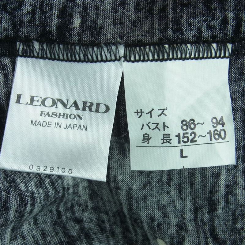 LEONARD レオナール FASHION ファッション シルク混 ウール フラワー ニット 日本製 ブラック系 L【中古】