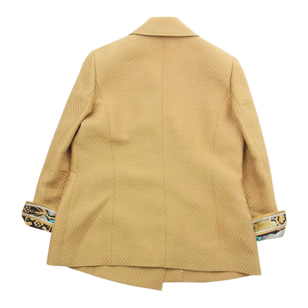 LEONARD レオナール FASHION ファッション シルク混 ウール キルティング ダブルジャケット スカート セットアップ ベージュ系 13AR【中古】