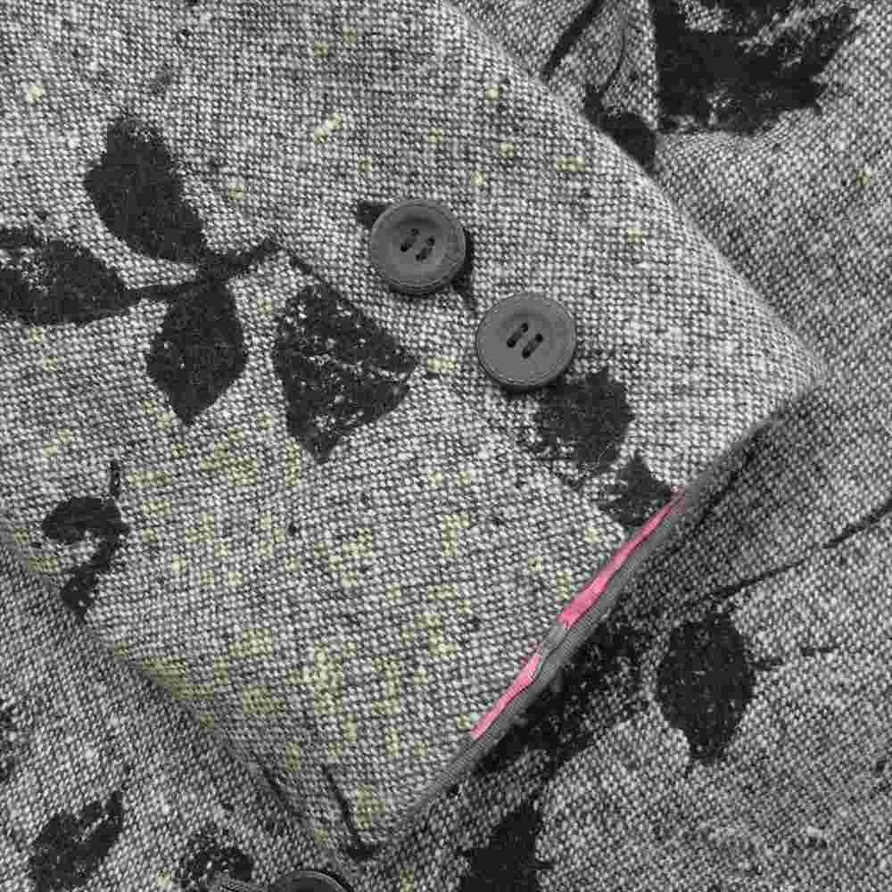 LEONARD レオナール FASHION ファッション シルク混 ウール フラワー ツイード ジャケット スカート セットアップ グレー系 42【中古】