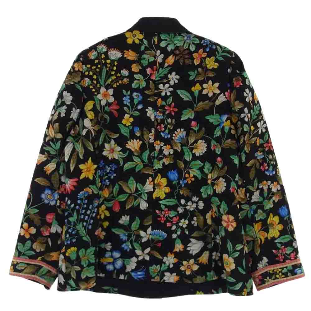 LEONARD レオナール FASHION ファッション 国内正規品 フラワー シルク混 ウール テーラードジャケット ブラック系【中古】