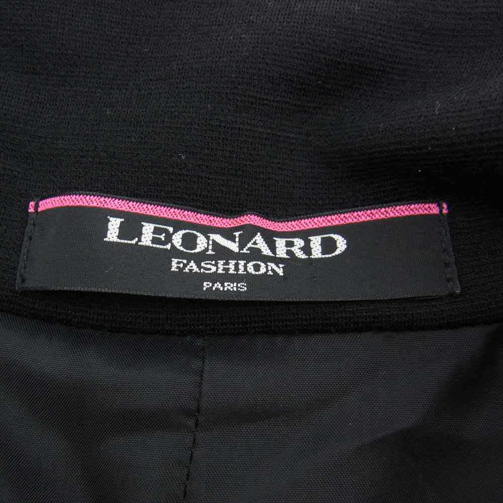 LEONARD レオナール FASHION ファッション シルク ウール ドット ペイズリー 総柄 ブルゾン スカート 3ピース セットアップ ブラック系 マルチカラー系 13AR【中古】
