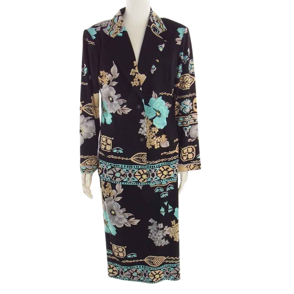 LEONARD レオナール FASHION ファッション フラワー プリント 総柄 ジャケット スカート セットアップ スカートスーツ マルチカラー系【中古】