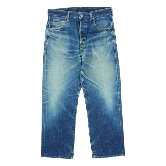 Levi's リーバイス 702XX 140th 90s ボタン裏J22 革パッチ ビッグE シンチバッグ ボタンフライ デニム パンツ ジーンズ インディゴブルー系 W33 L36【中古】
