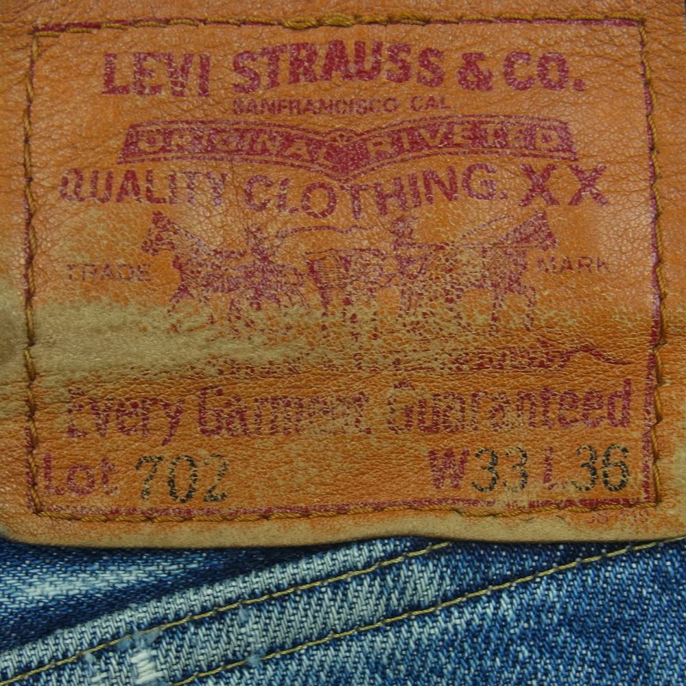 Levi's リーバイス 702XX 140th 90s ボタン裏J22 革パッチ ビッグE シンチバッグ ボタンフライ デニム パンツ ジーンズ インディゴブルー系 W33 L36【中古】