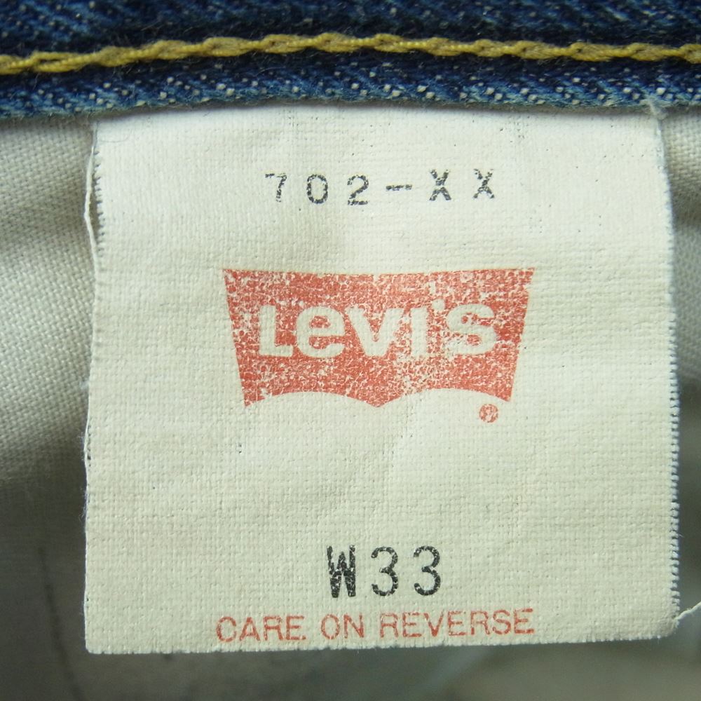 Levi's リーバイス 702XX 140th 90s ボタン裏J22 革パッチ ビッグE シンチバッグ ボタンフライ デニム パンツ ジーンズ インディゴブルー系 W33 L36【中古】