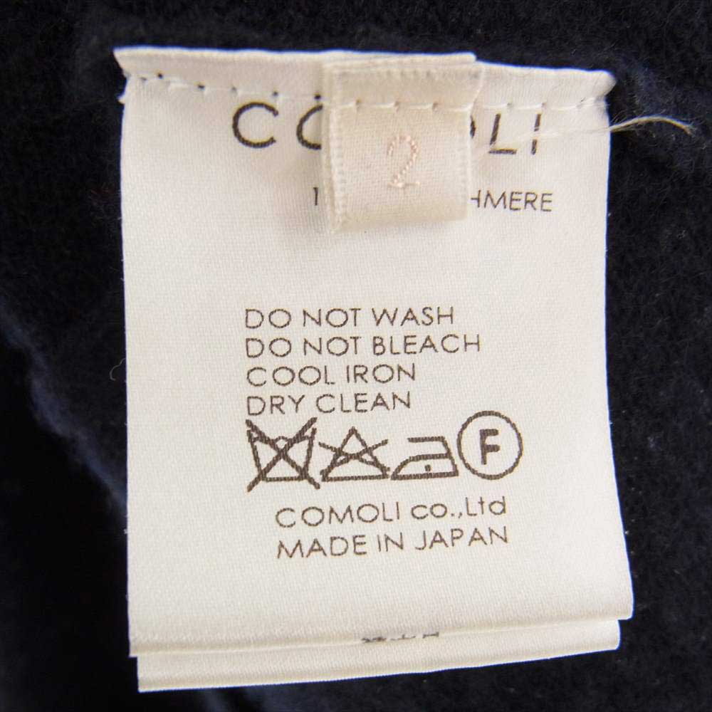 COMOLI コモリ 21SS J03-06002 カシミア ボトルネック ニット セーター ネイビー系 2【中古】