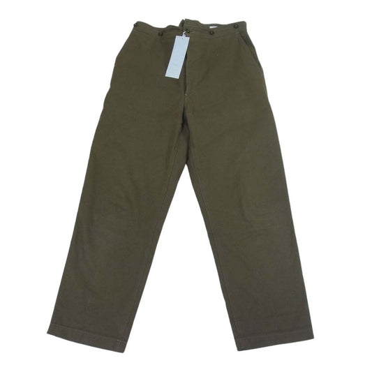 COMOLI コモリ T01-03015 コットン シルク オーバー シンチバック パンツ カーキ系 オリーブ 1【中古】