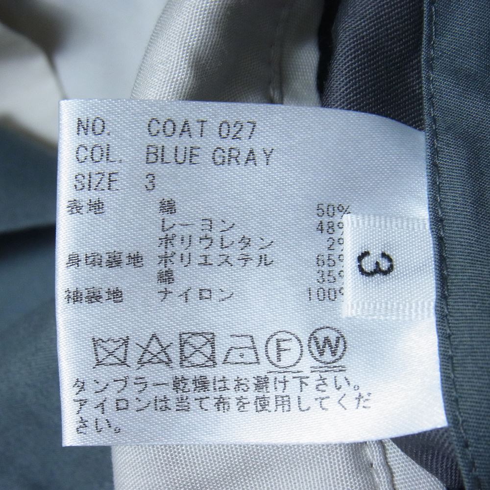ユーゲン COAT027 WILD LIFE TAILOR ワイルドライフテーラー 別注 Winston ブルゾン スイングトップ ジャケット ブルーグレー 3【中古】