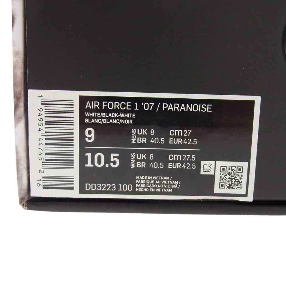 NIKE ナイキ DD3223-100 × PEACEMINUSONE ピースマイナスワン AIR FORCE 1 07 PARA-NOISE エア フォース ワン パラノイズ スニーカー ホワイト系 27.5【極上美品】【中古】