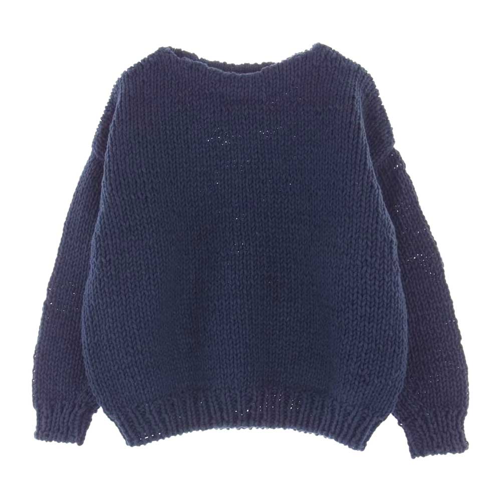 VISVIM ビズビム 22AW 0122205012002 AMPLUS BOATNECK HAND-KNIT アンプラス ボートネック ハンド ニット セーター ネイビー系 1【美品】【中古】