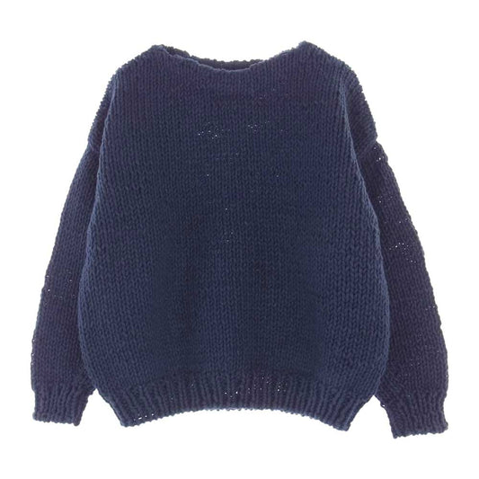 VISVIM ビズビム 22AW 0122205012002 AMPLUS BOATNECK HAND-KNIT アンプラス ボートネック ハンド ニット セーター ネイビー系 1【美品】【中古】