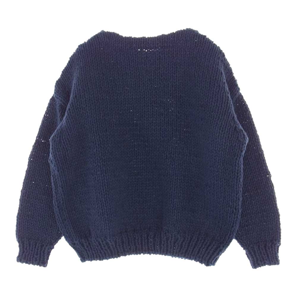 VISVIM ビズビム 22AW 0122205012002 AMPLUS BOATNECK HAND-KNIT アンプラス ボートネック ハンド ニット セーター ネイビー系 1【美品】【中古】