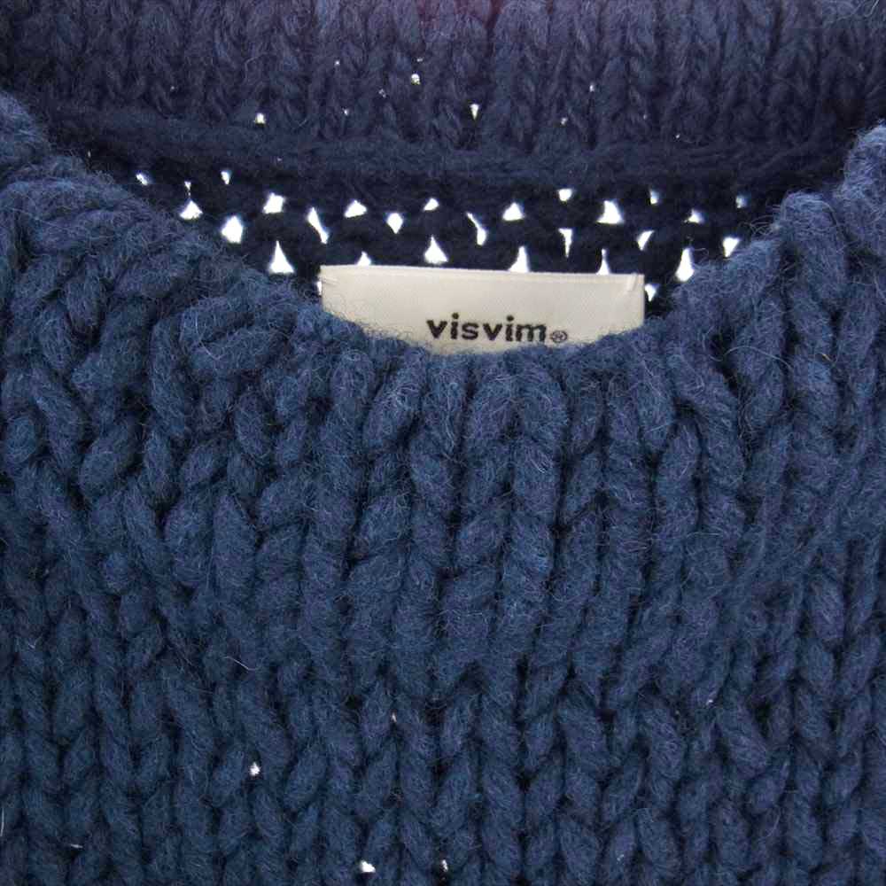 VISVIM ビズビム 22AW 0122205012002 AMPLUS BOATNECK HAND-KNIT アンプラス ボートネック ハンド ニット セーター ネイビー系 1【美品】【中古】
