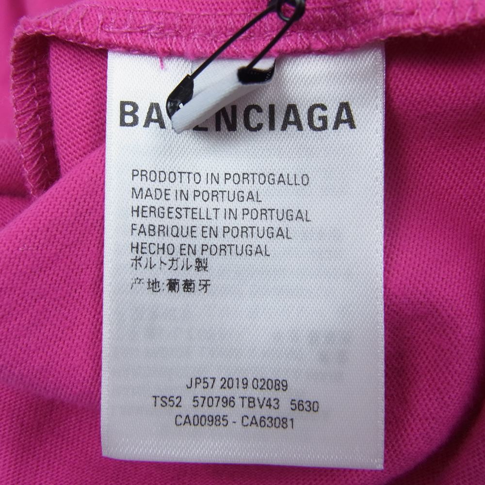 BALENCIAGA バレンシアガ 570796 TBV43 ロゴ プリント 半袖 Tシャツ ピンク系 S【中古】