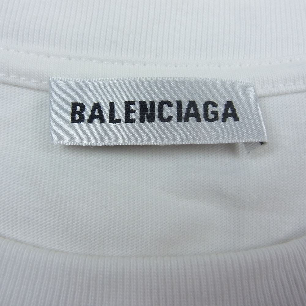 BALENCIAGA バレンシアガ 578133 TGV48 PALIS ロゴ 刺繍 半袖 Tシャツ ホワイト系 M【中古】