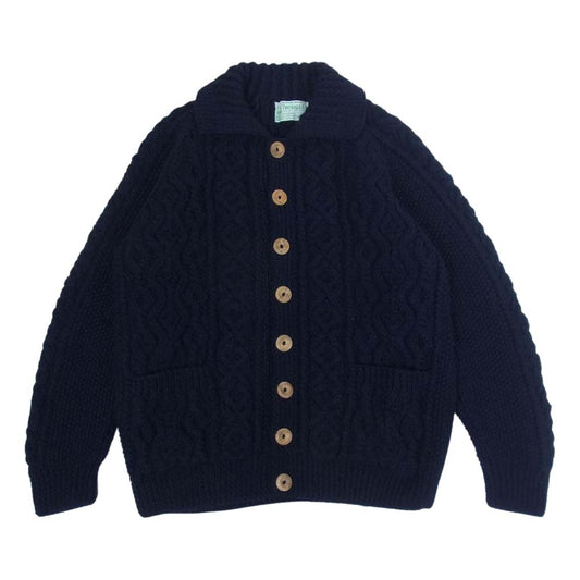 INVERALLAN インバーアラン 緑タグ 英国製 3a Lumber Cardigan ランバー カーディガン ネイビー系 表示なし【中古】