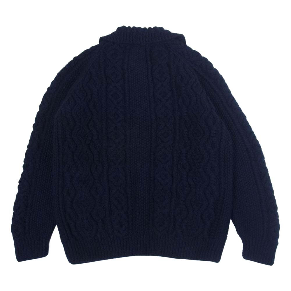 INVERALLAN インバーアラン 緑タグ 英国製 3a Lumber Cardigan ランバー カーディガン ネイビー系 表示なし【中古】