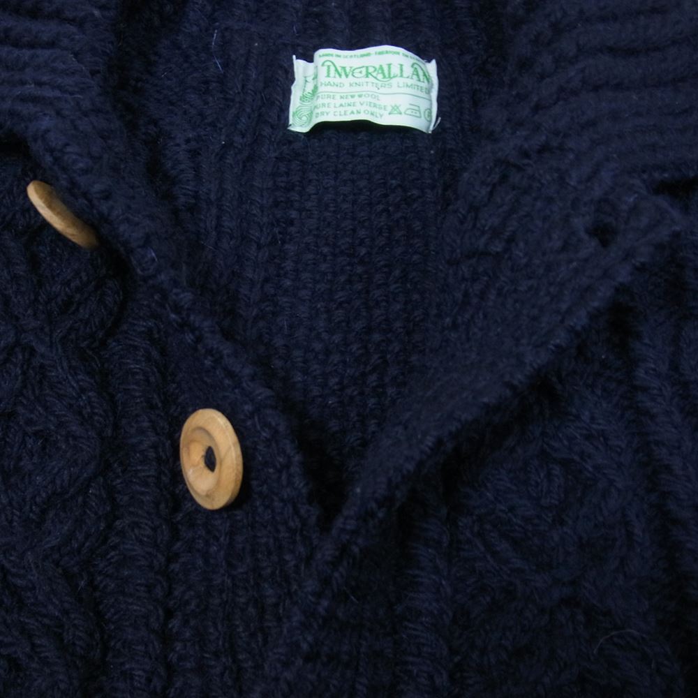 INVERALLAN インバーアラン 緑タグ 英国製 3a Lumber Cardigan ランバー カーディガン ネイビー系 表示なし【中古】