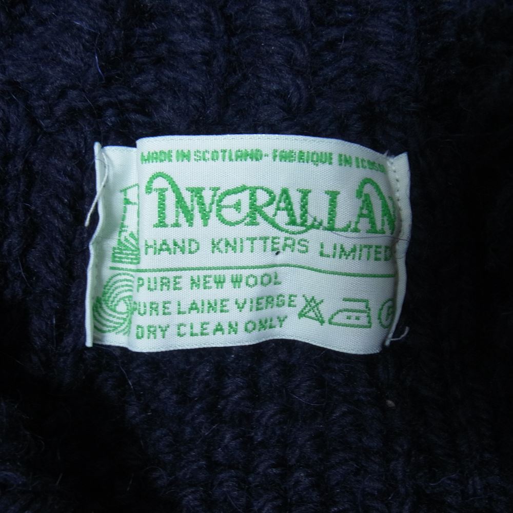 INVERALLAN インバーアラン 緑タグ 英国製 3a Lumber Cardigan ランバー カーディガン ネイビー系 表示なし【中古】