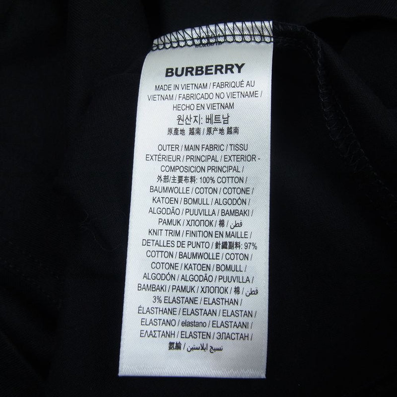 BURBERRY バーバリー 8026016 ロゴ プリント Tシャツ 半袖 ブラック系 S【美品】【中古】