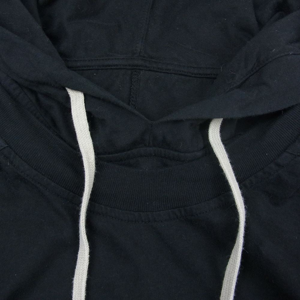 Rick Owens リックオウエンス DS02A3234-RN DRKSHDW ダークシャドウ レイヤード フーディ カットソー ブラック系 XS【中古】