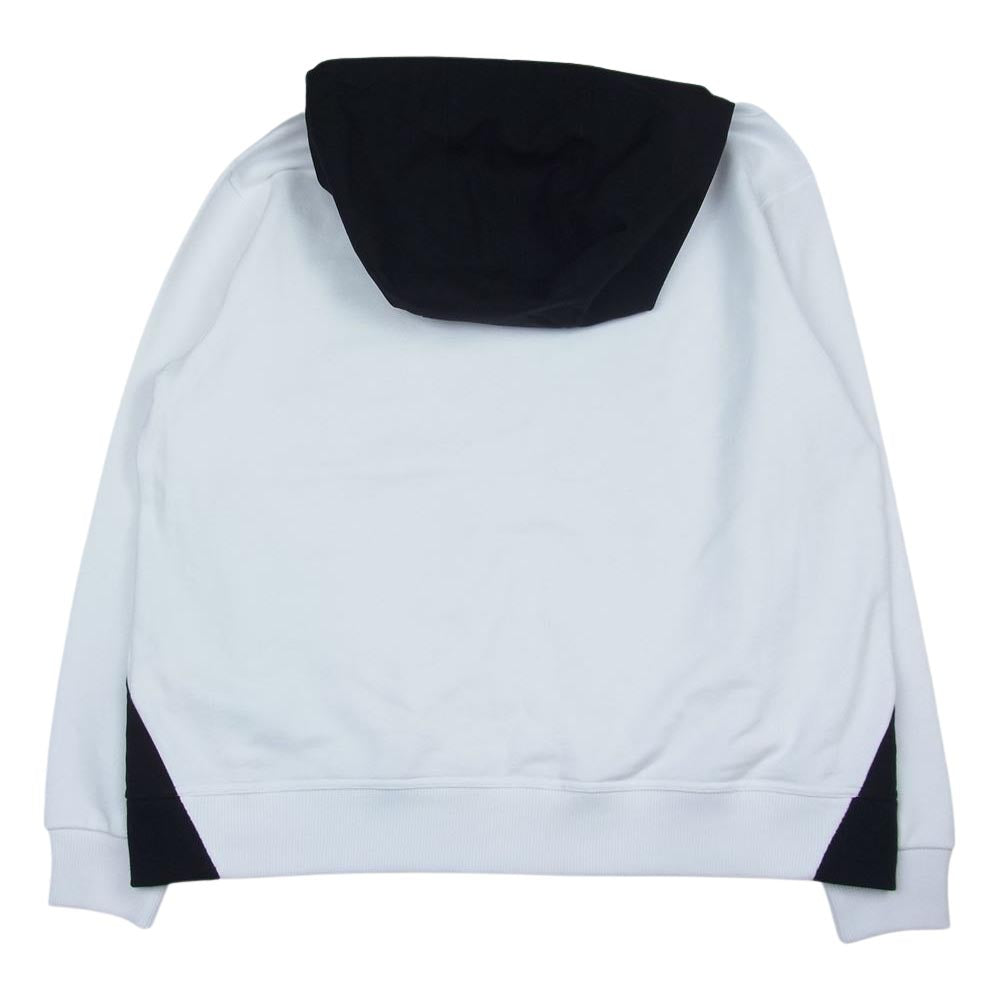 BURBERRY バーバリー 18079306 カラーブロック 切替 ドッキング パーカー ブラック系 ホワイト系 XS【美品】【中古】