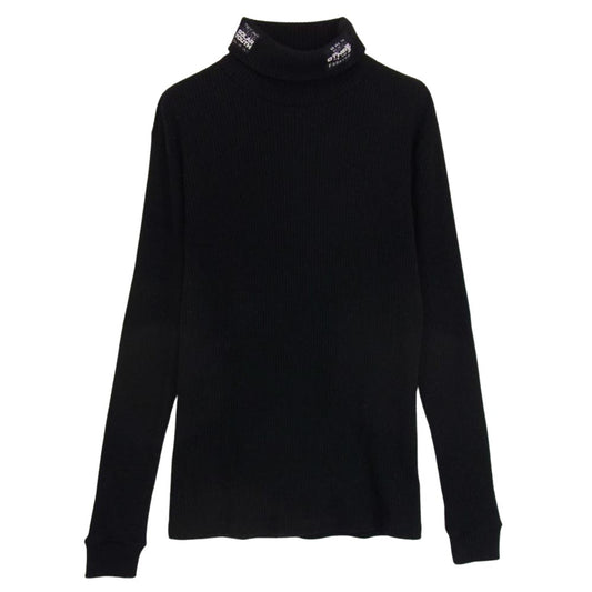 RAF SIMONS ラフシモンズ 20AW SOLAR YOUTH パッチ タートルネック ニット セーター ブラック系 M【中古】