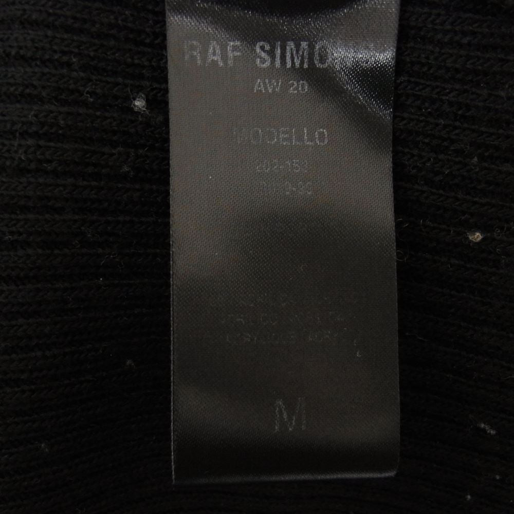 RAF SIMONS ラフシモンズ 20AW SOLAR YOUTH パッチ タートルネック ニット セーター ブラック系 M【中古】