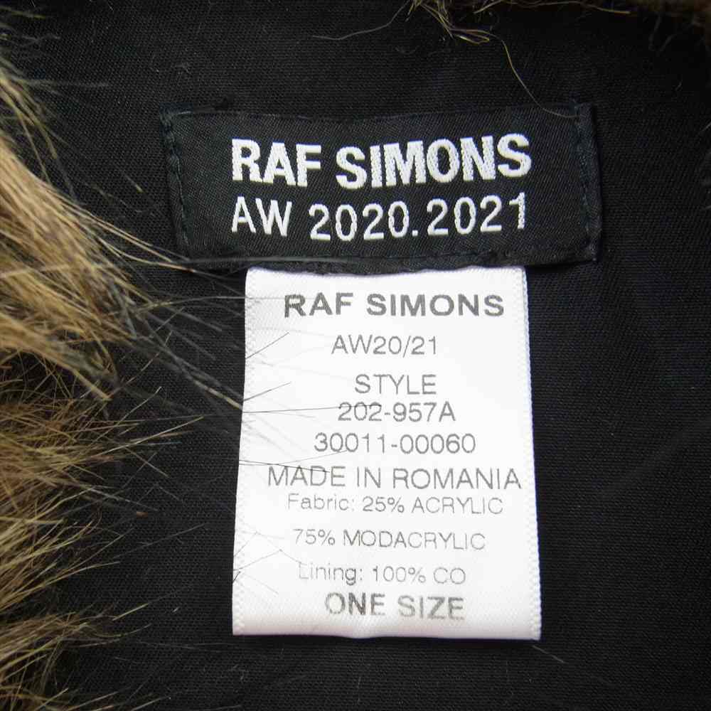 RAF SIMONS ラフシモンズ 20AW チェーン付き ファー ストール マフラー コレクションピース ブラウン系【中古】